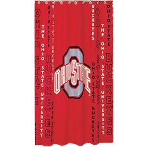 Ohio State COMBO Shower Curtain and 12 Piece Shower Hook Set
