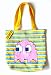 Pac-man Yellow Blue Striped Pink Ghost Tote Bag Purse Pac-man Yellow Blue Striped Pink Ghost Tote Bag Purse