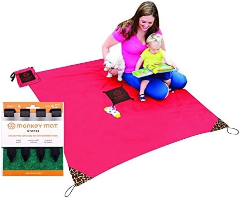 Monkey Mat ~ A clean surface you can take everywhere! (Coral Crush with Stakes)