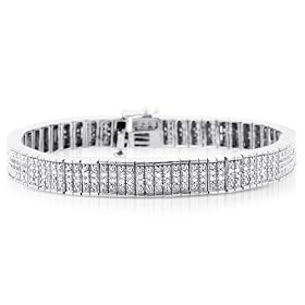 Sterling Silver 1.0 carat Diamond Bracelet- Size 7 by