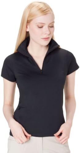 Aquascutum Golf Women's Technical Zip Neck Top X-Large Black
