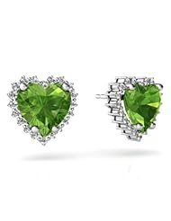 Genuine Peridot 14kt White Gold Earrings