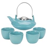 aqua blue teapot set