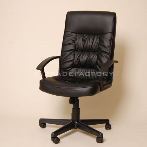 CHEFSESSEL LEDER-Tex Buerostuhl Drehstuhl Buero Stuhl C43 schwarz