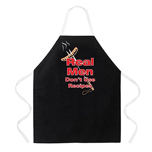 Attitude apron real men apron, black, one size fits mos…