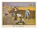 Barefoot and in Sabots French Farmhands Make Hay While the Sun Shines Art Giclee Poster Print by H. Rappin, 24x18
