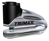 Trimax T665LC Hardened Metal Disc Lock - Chrome 10mm Pin (Long Throat) with Pouch & Reminder Cable