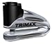 Trimax T665LC Hardened Metal Disc Lock - Chrome 10mm Pin (Long Throat) with Pouch & Reminder Cable