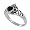 Sterling Silver Black Onyx Celtic Design Claddagh Ring, 0.00