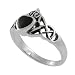 Sterling Silver Black Onyx Celtic Design Claddagh Ring