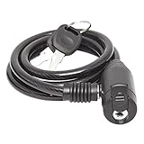57076 Coiled Bike Cable Lock Bicycle Cycle Security Coated Wire Chain Padlock
