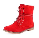 best-boots Damen Stiefel Stiefeletten Damenschuh Boots Trend ROT Größe 38