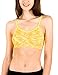 4 Pack Kalon Nylon Spandex Removable Pads Comfort Bras (One Size S/M, Tri-blend Black/Yellow/Blue/Coral)