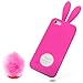 iPhone SE Case, Fosmon JEL Series Design Silicone Case for Apple iPhone SE / 5S / 5 - Bunny with tail - Hot Pink