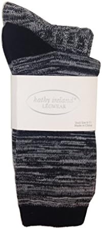 kathy ireland Socks Luxurious Micro Modal Super Soft Boot Sock 2pack- Black/Gray