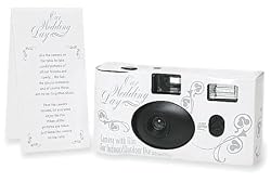 Disposable Wedding Cameras - White with Silver Wedding Design Accents