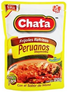 Chata Refried Mexican Beans (Set of 3 Bags) Bayos, Black and Peruanos Beans, One Pound Each Bag