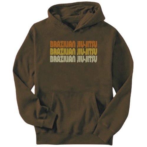 Hoodie Mens Brown  Brazilian Jiu-Jitsu RETRO COLOR  Sports