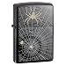 Features a black ice finished lighter with white spider web and tan colored spiders.