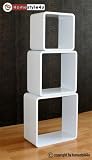 Retro W&uuml;rfel Wandregal Cubes Regal 3er Set wei&szlig;