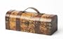True Fabrications Distressed Wood Wine Box Single Bottle Wine Holder