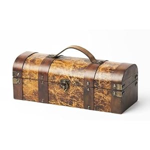 True Fabrications Distressed Wood Wine Box Single Bottle Wine Holder by