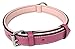 Soft Touch Collars Leather Dog Padded Collar, Slimline Edition Size Large, 1 inch Wide, Two Toned Raspberry Pink with Light Pink Padding