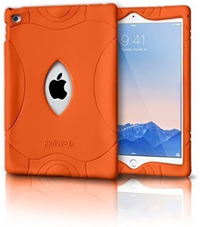 iPad Mini 4 Case 7.9 inch, Armorex Durable Stylish [Shockproof] [Light Weight] [Kids Safe] Protective Silicone Cover for Apple iPad Mini (Orange)