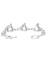 Hersheys Kiss Jewelry Sterling Silver Small 3D Shaped Bracelet with Three Hersheys Kiss Charms