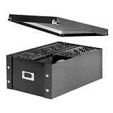 Idea Stream Storage Box, CD,10-1/4"x13-3/4"x6",60 CDs,Leather Like,Black