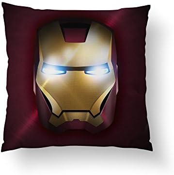 Iron Man Mask Pillow Cover - Red - 14x14 - 16x16 - 18x18 - 20x20 - 26x26 - USA Handmade