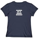 T-Shirt Woman Navy Blue  Owned By Mixed Breeds  Dog