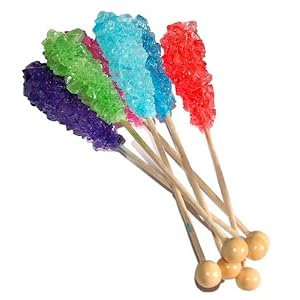 Assorted Rock Candy on Stick, 10 Count by 