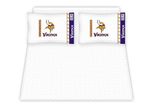 Best Quality Micro Fiber Sheet Set - Minnesota Vikings NFL /Color White Size Twin