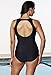Aquabelle Women's Black Plum High-Neck Swimsuit