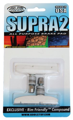Kool Stop Supra 2 Threaded Brake Pad (White)