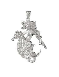 Clevereves 14K White Gold Pendant Mermaid with Seahorse 9.2 - Gram(s)