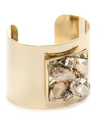 Ted Rossi "Sorbet Shine" Python Square and Gem Metal Cuff Bracelet
