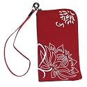 Neopren Zipper Tasche FLOWER ROT mit Blumenmuster f&uuml;r Nokia 5230 Samsung S5230 LG KP500 Cookie Nikon Coolpix S3000 S4000 Rei&szlig;verschluss