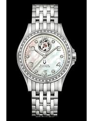 Accutron Kirkwood Mother of Pearl Diamond Dial Stainless Steel Ladies Watch 63R117