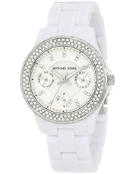 Michael Kors Quartz Acrylic Mini Madison Glitz White Dial Womens Watch MK5458