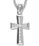 1/4 Carat Diamond Cross Pendant in 14k White Gold