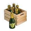 Mini Champagne Bottle Candles - Set of 6