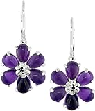 Sterling Silver Amethyst Flower Earrings