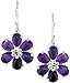 Sterling Silver Amethyst Flower Earrings title=