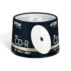 TDK T19514 Bedruckbarer CD-R Rohling 700MB / 80 Minuten in Cakebox (50 St�ck) 52x Speed PRINTABLE