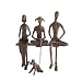 Danya B ZD8721-I Bronze Family on Bench - Boy, Teen Girl, Girl & Dog