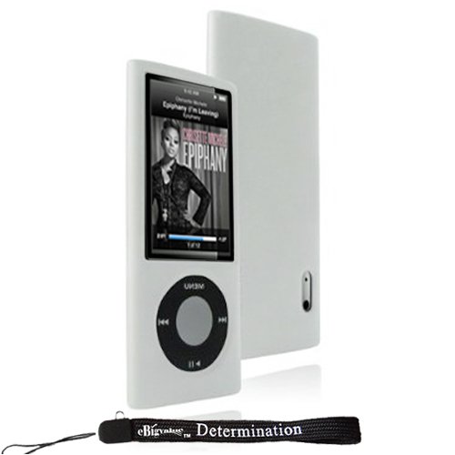 Silicon Skin Cover Case Protector for Apple iPod Nano 5th Generation 8GB 16GB ( 8 GB 16 GB ) Includes a 4-Inch Determination Hand Strap (Clear, Semi-Transparent Skin)