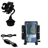 Gomadic for the PalmOne Treo 800 - PalmOne Treo 800 Auto Cup Holder with Car Charger - Uses Gomadic TipExchange