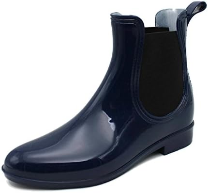MS2910 Navy Ladies Short Ankle Rain Boots 11